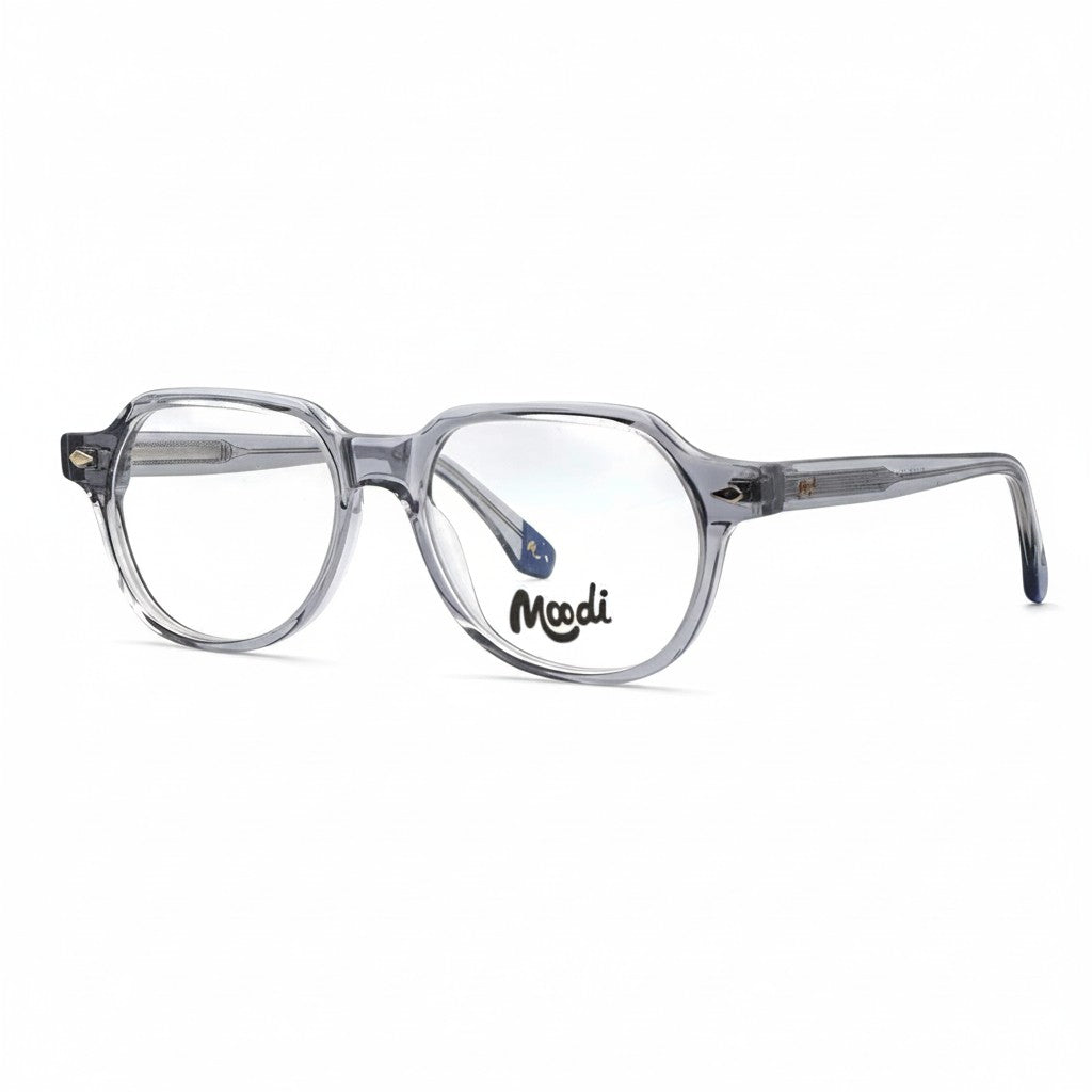 Gafas transparentes de acetato gris translúcido de Moodi, forma aviador, unisex, para lentes de fórmula.