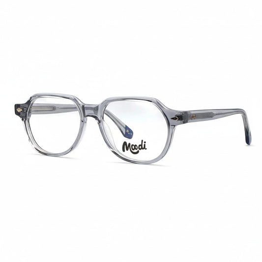 Gafas transparentes de acetato gris translúcido de Moodi, forma aviador, unisex, para lentes de fórmula.