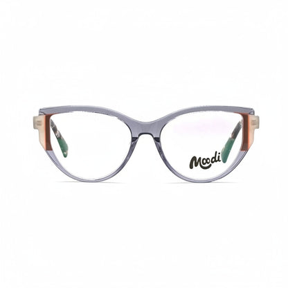 Gafas Moodi Ambar de acetato con montura cuadrada, efecto agata en azul, carey y rosa. Lente de fórmula.