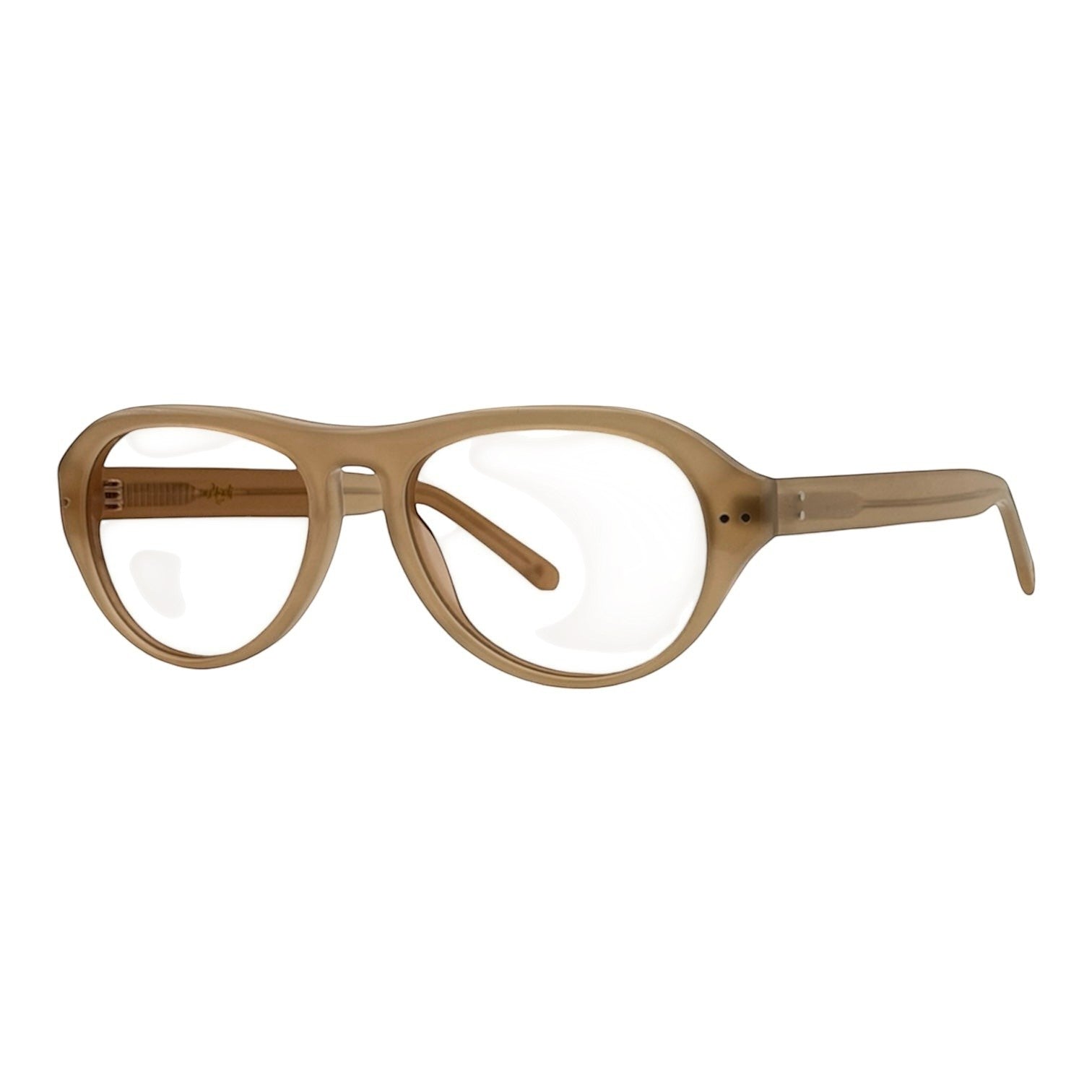 Montura de gafas aviador Moodi Cuspide en acetato beige nude. Perfectas para uso diario y formal.