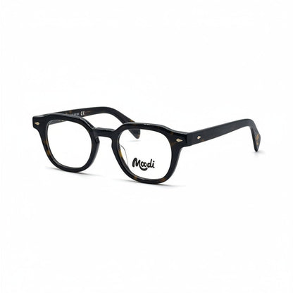 Gafas Moodi Oslo de acetato color café oscuro con montura cuadrada y estilo nórdico.