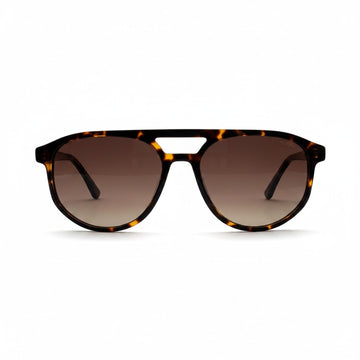 Gafas de sol Moodi Voro aviador con montura carey y lentes tintadas color café. Protección UV400.