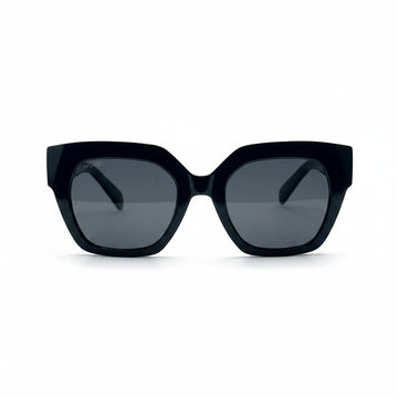 Gafas de sol Moodi Ava negras de acetato con montura cuadrada y lentes polarizadas con protección UV400.