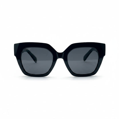 Gafas de sol Moodi Ava negras de acetato con montura cuadrada y lentes polarizadas con protección UV400.