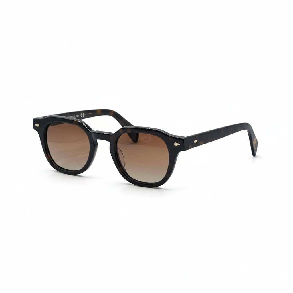 Gafas de sol Moodi Oleo rectangulares de carey con lentes tintadas marrones y protección UV400.