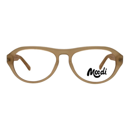 Moodi Cuspide aviator eyeglasses in nude beige acetate. Versatile for casual or formal wear.